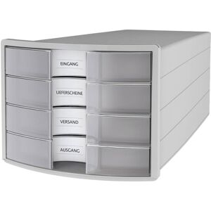 Han 1012-63 Impuls Drawer Box A4/c4 With 4 Closed Drawers Light Grey/translucen Han 1012-63 Impuls Drawer Box A4/c4 With 4 Closed Drawers Light Grey/translucen