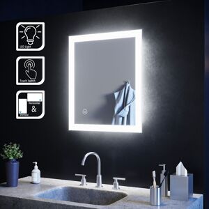 Elegant Led Bathroom Mirror 500x600mm With Touch Sensor Illuminated Lights Ip44 Elegant Led Bathroom Mirror 500x600mm With Touch Sensor Illuminated Lights Ip44