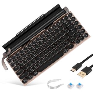 Sodial 4x(Retro Typewriter Keyboard Bluetooth Keyboard Usb Mechanical Punk7436 Sodial 4x(Retro Typewriter Keyboard Bluetooth Keyboard Usb Mechanical Punk7436