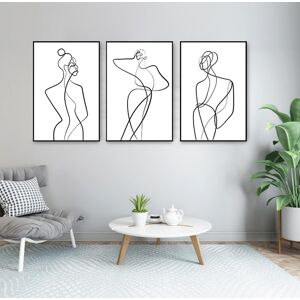 Jnaozi Minimalist Abstract Woman Wall Art, 3 Pieces Modern Female Body Line Wal Jnaozi Minimalist Abstract Woman Wall Art, 3 Pieces Modern Female Body Line Wal