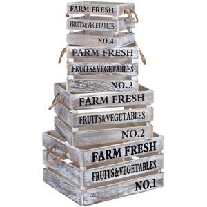 Egt 4pc Shabby Chic Wooden Storage Boxes Slatted Crates Nested Mdf Rustic Box Set Egt 4pc Shabby Chic Wooden Storage Boxes Slatted Crates Nested Mdf Rustic Box Set