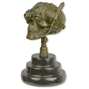 Aubaho Bronze Figure Skull Steampunk Bronze Sculpture Statue Antique Style 19cm Aubaho Bronze Figure Skull Steampunk Bronze Sculpture Statue Antique Style 19cm