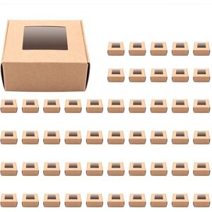 Sodial 2x(50 Pieces Kraft Box With Window Present Packaging Box Treat Box For5193 Sodial 2x(50 Pieces Kraft Box With Window Present Packaging Box Treat Box For5193