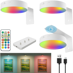Does Not Apply 3 Pack Picture Lights With Sensor, Battery Operated Wireless Painting Display Li Does Not Apply 3 Pack Picture Lights With Sensor, Battery Operated Wireless Painting Display Li