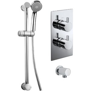 Delphi Ashwell Thermostatic Dual Concealed Mixer Shower With Shower Kit - Chrome Delphi Ashwell Thermostatic Dual Concealed Mixer Shower With Shower Kit - Chrome