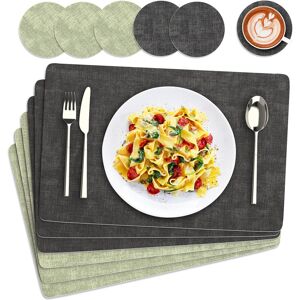 Placemats And Coaster Set Of 6, Heat-Resistant Non-Slip And Washable [Dual-Sided Placemats And Coaster Set Of 6, Heat-Resistant Non-Slip And Washable [Dual-Sided