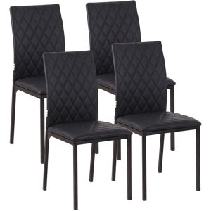 Homcom Dining Chairs Faux Leather Accent Chairs For Kitchen, Set Of 4, Black Homcom Dining Chairs Faux Leather Accent Chairs For Kitchen, Set Of 4, Black