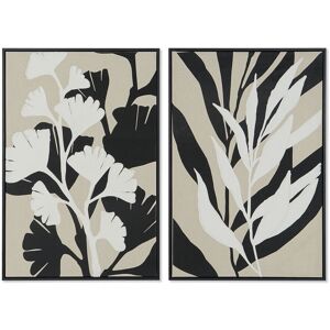 Canvas Home Esprit White Black Beige Leaf Of A Plant Urban 63 X 4,3 X 93 Cm [ Canvas Home Esprit White Black Beige Leaf Of A Plant Urban 63 X 4,3 X 93 Cm [