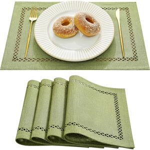 Boho Linen Style Placemats, 30 X 45 Cm, Set Of 4 Rustic Place Mats, Unique Two-L Boho Linen Style Placemats, 30 X 45 Cm, Set Of 4 Rustic Place Mats, Unique Two-L