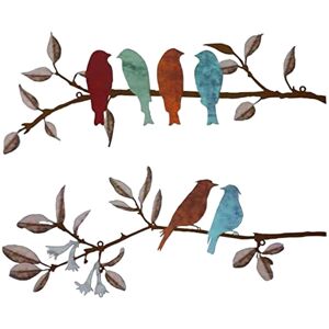 Sodial 3x(2 Pcs Metal Birds Wall Art Vivid Birds On Branch Metal Birds Wall Decor7076 Sodial 3x(2 Pcs Metal Birds Wall Art Vivid Birds On Branch Metal Birds Wall Decor7076