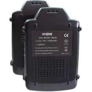 Vhbw 2x Battery For Worx Wg166.1 Wg170 Wg169e Wg169e.9 Wg165 Wg166 Wg163e.9 1.5ah 18v Vhbw 2x Battery For Worx Wg166.1 Wg170 Wg169e Wg169e.9 Wg165 Wg166 Wg163e.9 1.5ah 18v