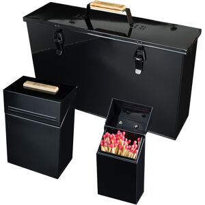 Valiant Fireside Ash Carrier, Firelighter Tidy & Match Storage Bundle In Black Valiant Fireside Ash Carrier, Firelighter Tidy & Match Storage Bundle In Black