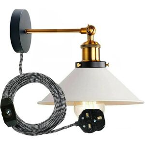 ledsone Ledsone Industrial Wall Sconce Adjustable Arm Light Dimmer Switch Plug In 22cm ledsone Ledsone Industrial Wall Sconce Adjustable Arm Light Dimmer Switch Plug In 22cm