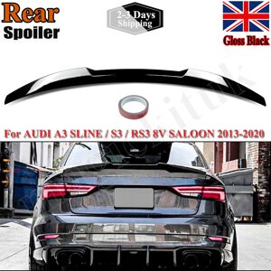 Magickit For Audi A3 S Line S3 Rs3 8v M4 Style Rear Boot Spoiler Lip Gloss Black 2013-20 Magickit For Audi A3 S Line S3 Rs3 8v M4 Style Rear Boot Spoiler Lip Gloss Black 2013-20