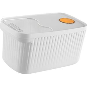 (White 10kg / 22lb)Rice Container Plastic Large Capacity Airtight With Lid Ri (White 10kg / 22lb)Rice Container Plastic Large Capacity Airtight With Lid Ri