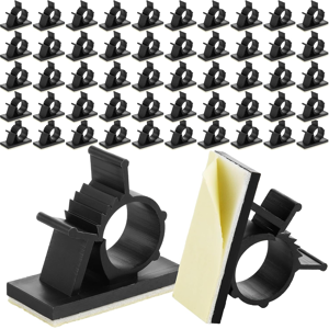 Does Not Apply Self-Adhesive Adjustable Cable Clips - 50 Pack - Strong & Durable Wire Holders - Does Not Apply Self-Adhesive Adjustable Cable Clips - 50 Pack - Strong & Durable Wire Holders -