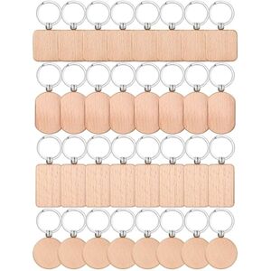 Eurowagens 32pcs Wood Engraving Blanks Key Chain Key Key Tag Diy Craft Eurowagens 32pcs Wood Engraving Blanks Key Chain Key Key Tag Diy Craft