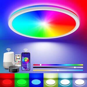 Smart Rgb Led Ceiling Light Dimmable, 24w 3000k-6500k Bathroom Light 16 Million Smart Rgb Led Ceiling Light Dimmable, 24w 3000k-6500k Bathroom Light 16 Million