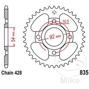 Jt Sprockets 4832-Transmission Plate Crown 49t P-428 Ø054 Mm Ø092 Mm Compatible With Yamaha S Jt Sprockets 4832-Transmission Plate Crown 49t P-428 Ø054 Mm Ø092 Mm Compatible With Yamaha S