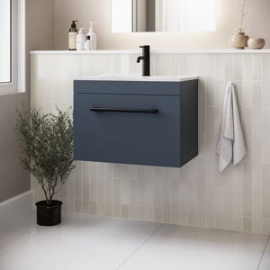 Ashford 600mm Blue Wall Hung Vanity Unit With Basin And Black Handl Bun/beba_27090/77674 Ashford 600mm Blue Wall Hung Vanity Unit With Basin And Black Handl Bun/beba_27090/77674