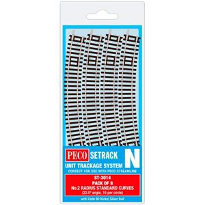Peco St-3014 Setrack Standard Curve Track Radius 2 263.5mm (8) Peco St-3014 Setrack Standard Curve Track Radius 2 263.5mm (8)