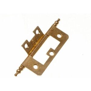 Onestopdiy New 12 Pairs Of Cabinet Door Flush Hinges + Finials Brass Plated Steel 63mm - On Onestopdiy New 12 Pairs Of Cabinet Door Flush Hinges + Finials Brass Plated Steel 63mm - On