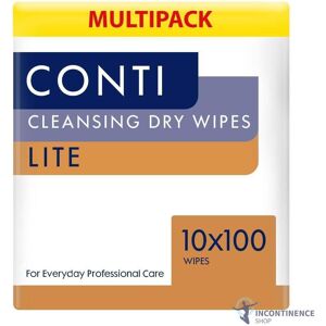 Vernacare 10x Conti Lite Cleansing Dry Wipes For Everyday Care - 30cm X 28cm - Pack Of 100 Vernacare 10x Conti Lite Cleansing Dry Wipes For Everyday Care - 30cm X 28cm - Pack Of 100