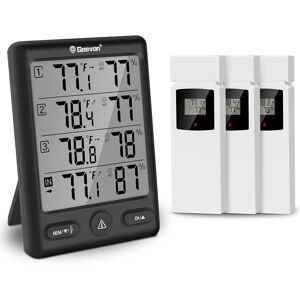 Geevon Indoor Outdoor Thermometer Wireless With 3 Remote Sensors, Digital Hygro Geevon Indoor Outdoor Thermometer Wireless With 3 Remote Sensors, Digital Hygro