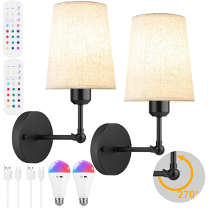 Does Not Apply 5200mah Battery Operated Wall Sconces Set Of 2,270°rotation Rechargeable Wall Li Does Not Apply 5200mah Battery Operated Wall Sconces Set Of 2,270°rotation Rechargeable Wall Li