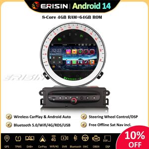 Erisin 8-Core Android 14 Car Stereo Sat Nav Bmw Mini Cooper Bt5.0 Dab+ Carplay Wifi Dvd Erisin 8-Core Android 14 Car Stereo Sat Nav Bmw Mini Cooper Bt5.0 Dab+ Carplay Wifi Dvd