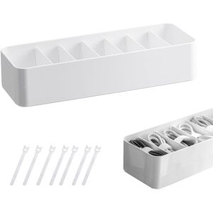 Cable Storage Boxes With 7 Adjustable Compartments, White Cable Organiser Box Wi Cable Storage Boxes With 7 Adjustable Compartments, White Cable Organiser Box Wi