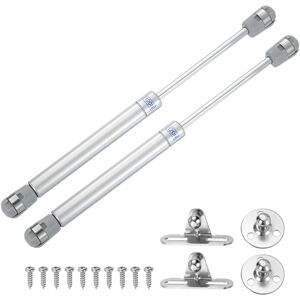 Uxcell 10 Inch 120n/26lb Gas Shock Strut Lift Support, (Silver, Set Of 10) Uxcell 10 Inch 120n/26lb Gas Shock Strut Lift Support, (Silver, Set Of 10)