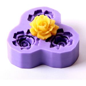 World Of Moudls Rose Silicone Fondant/jewellery Mould - 3 Cavity - Pack Of 10 World Of Moudls Rose Silicone Fondant/jewellery Mould - 3 Cavity - Pack Of 10