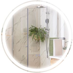 Kleankin Dimmable Bathroom Mirror With Led Lights, Defogging Film, Silver Kleankin Dimmable Bathroom Mirror With Led Lights, Defogging Film, Silver