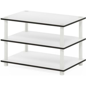Furinno Just 3-Tier No Tools Coffee Table, White W/white Tube Furinno Just 3-Tier No Tools Coffee Table, White W/white Tube