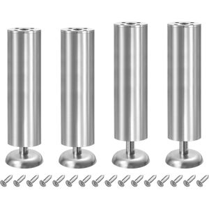 Uxcell 4pcs Metal Adjustable Furniture Legs For Bed Cabinet 200-210mm/7.9\"-8.3\" Silver Uxcell 4pcs Metal Adjustable Furniture Legs For Bed Cabinet 200-210mm/7.9\"-8.3\" Silver