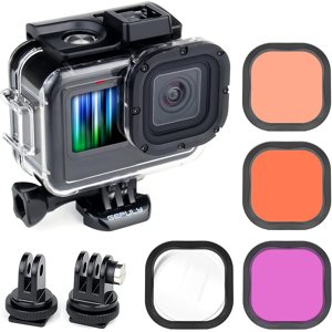 Gepuly 196ft/60m Waterproof Case With Dive Filters For Gopro Hero 13 12 11 10 9 Gepuly 196ft/60m Waterproof Case With Dive Filters For Gopro Hero 13 12 11 10 9