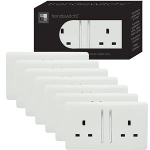 Does Not Apply Trendi 2 Gang Artistic Modern Glossy 13 Amp Switched Plug Socket (7 Pack) Does Not Apply Trendi 2 Gang Artistic Modern Glossy 13 Amp Switched Plug Socket (7 Pack)