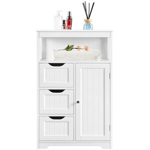 Ukuniversal365 Bathroom Floor Cabinet Storage Unit 3 Drawers Hallway Living Room Bedroom White Ukuniversal365 Bathroom Floor Cabinet Storage Unit 3 Drawers Hallway Living Room Bedroom White