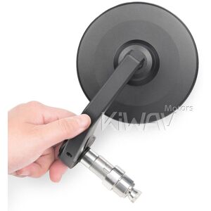 Kiwav Bar End Mirror X1pce Round Black Slim Fits Harley Hollow Bar 7/8\" To 1-1/4\ Kiwav Bar End Mirror X1pce Round Black Slim Fits Harley Hollow Bar 7/8\" To 1-1/4\