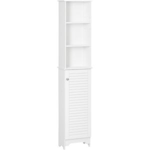 Homcom 165cm Freestanding Slimline Bathroom Storage Cabinet W/ 6 Shelves White Homcom 165cm Freestanding Slimline Bathroom Storage Cabinet W/ 6 Shelves White