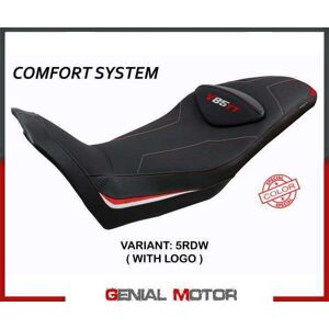 Seat Saddle Cover Everett Comf Sys Red-White+logo T.I.Moto Guzzi V85tt 2019>2023 Seat Saddle Cover Everett Comf Sys Red-White+logo T.I.Moto Guzzi V85tt 2019>2023