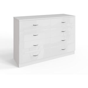 Fwstyle White Gloss 8 Drawer Chest - Modern Bedroom Furniture Fwstyle White Gloss 8 Drawer Chest - Modern Bedroom Furniture