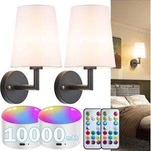 Battery Operated Wall Sconce Set Of 2, 10000mah Rechargeable Wall Light With Rem Battery Operated Wall Sconce Set Of 2, 10000mah Rechargeable Wall Light With Rem