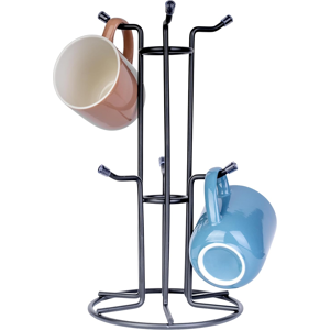 Does Not Apply Black Metal Mug Tree - 6 Hooks, Holds 6 Large Mugs - Mug Holders For Kitchen - S Does Not Apply Black Metal Mug Tree - 6 Hooks, Holds 6 Large Mugs - Mug Holders For Kitchen - S