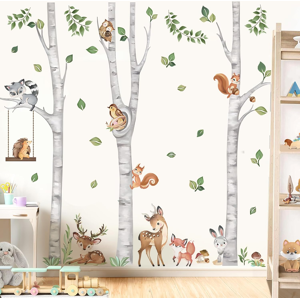 Does Not Apply Large Birch Tree Animals Wall Stickers White Tree Forest Owl Fox Deer Peel And S Does Not Apply Large Birch Tree Animals Wall Stickers White Tree Forest Owl Fox Deer Peel And S