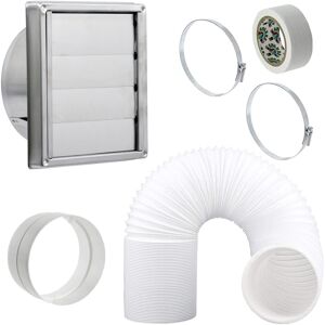 Spares2go Square Wall Vent Kit + 6m X 5" 125mm Extension Hose For Vented Tumble Dryer Spares2go Square Wall Vent Kit + 6m X 5" 125mm Extension Hose For Vented Tumble Dryer