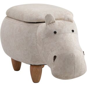 Homcom Hippo Storage Stool Cute Decoration Footrest Wood Frame Legs Cream Homcom Hippo Storage Stool Cute Decoration Footrest Wood Frame Legs Cream