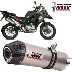 Mivv Exhaust Muffler Oval Titanium Carbon Cap Kat Benelli Trk 502 X 2018 > 2023 Mivv Exhaust Muffler Oval Titanium Carbon Cap Kat Benelli Trk 502 X 2018 > 2023