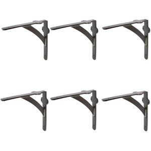 Hammer And Tongs 6x Iron Shelf Bracket Cast Iron Antique Vintage Wall Brackets D205mm Black Hammer And Tongs 6x Iron Shelf Bracket Cast Iron Antique Vintage Wall Brackets D205mm Black
